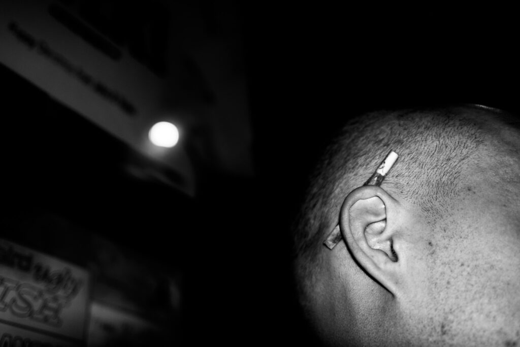 Behind the ear