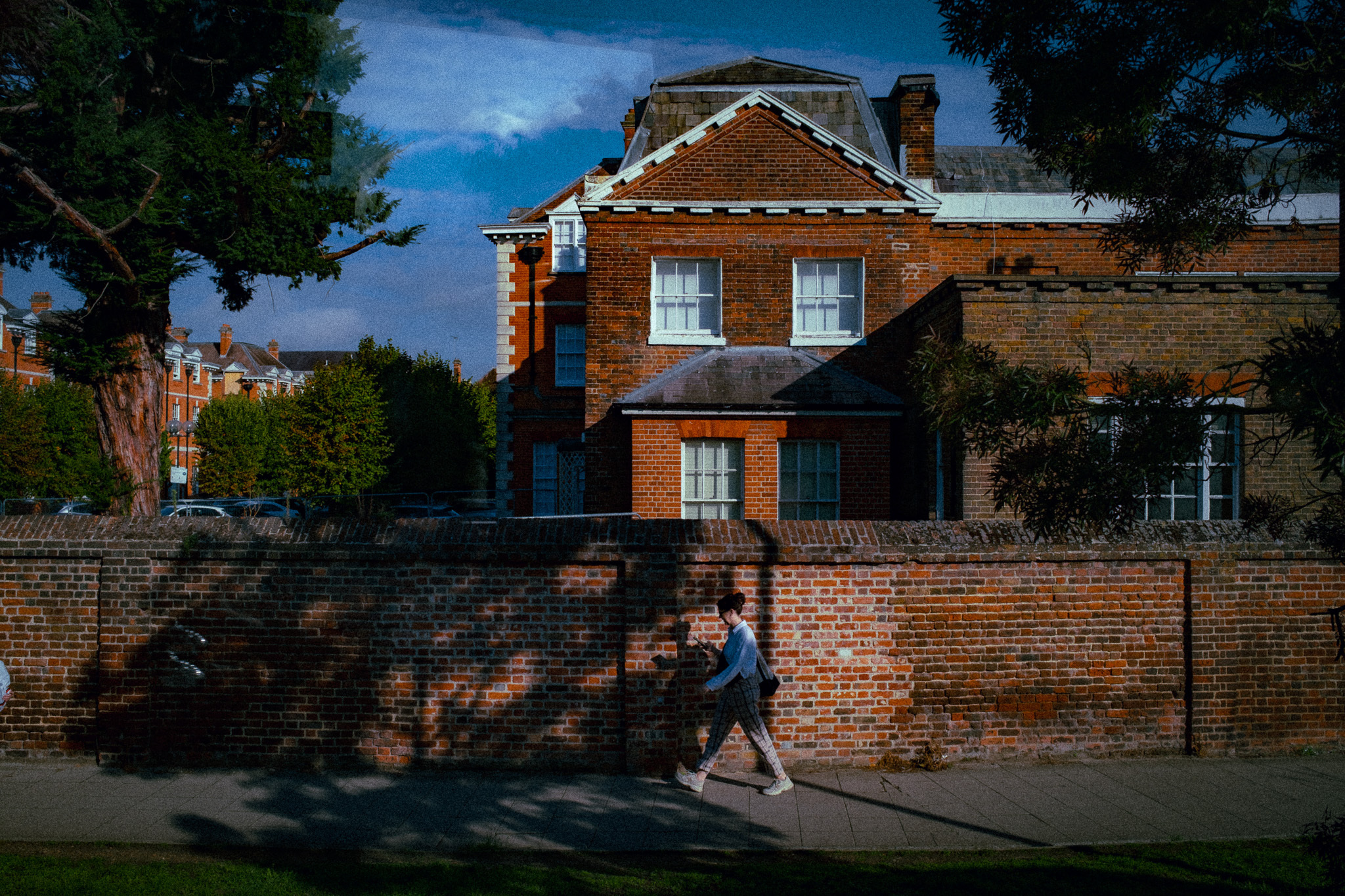 through the window